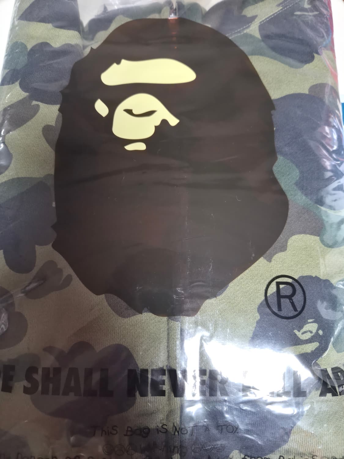 베이프 정품 XL 퍼스트카모 샤크후드 녹계 그린카모 상품이미지4