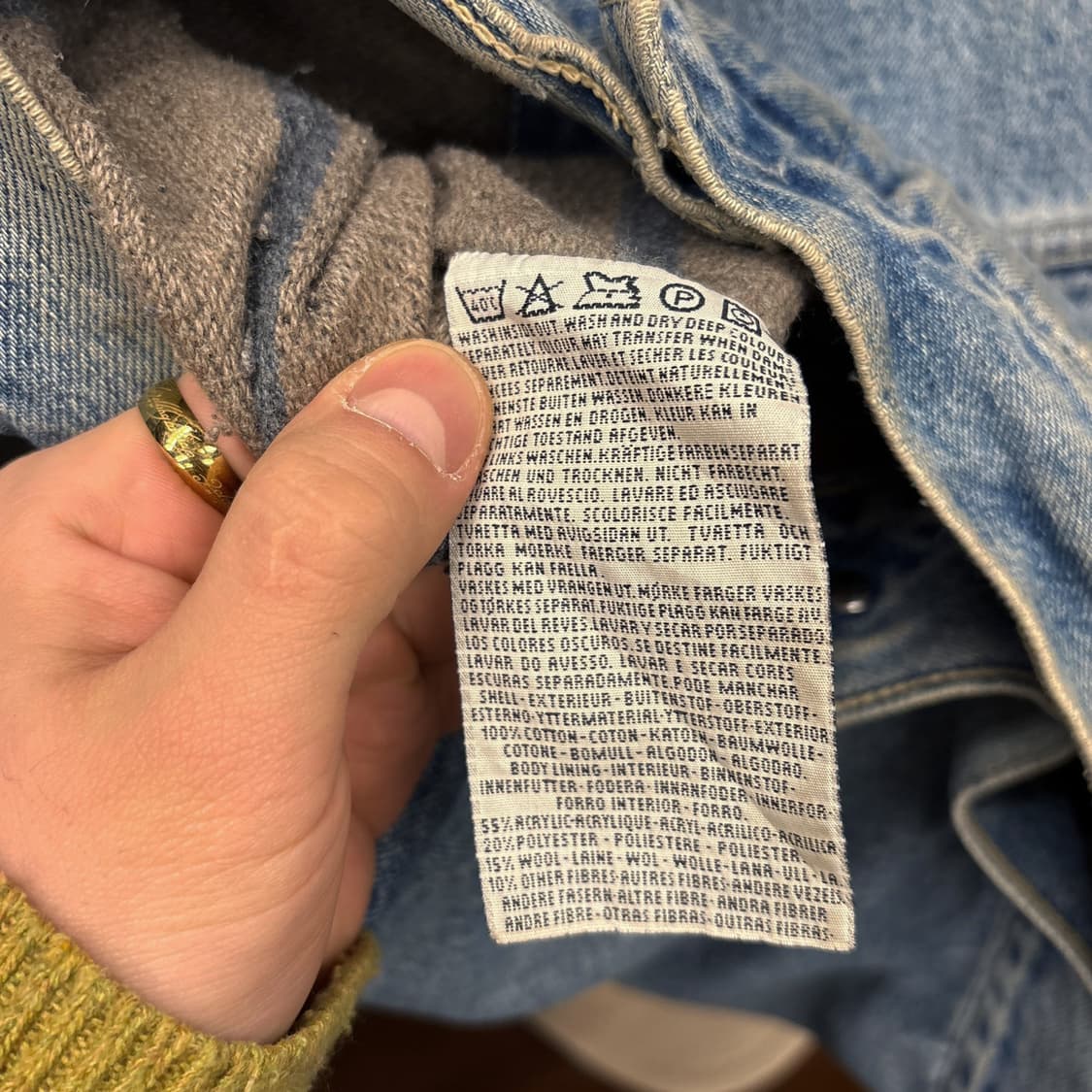 90s 리바이스 타입3 빈티지워싱 블랭킷 라이닝 데님 트러커자켓 N615 상품이미지9