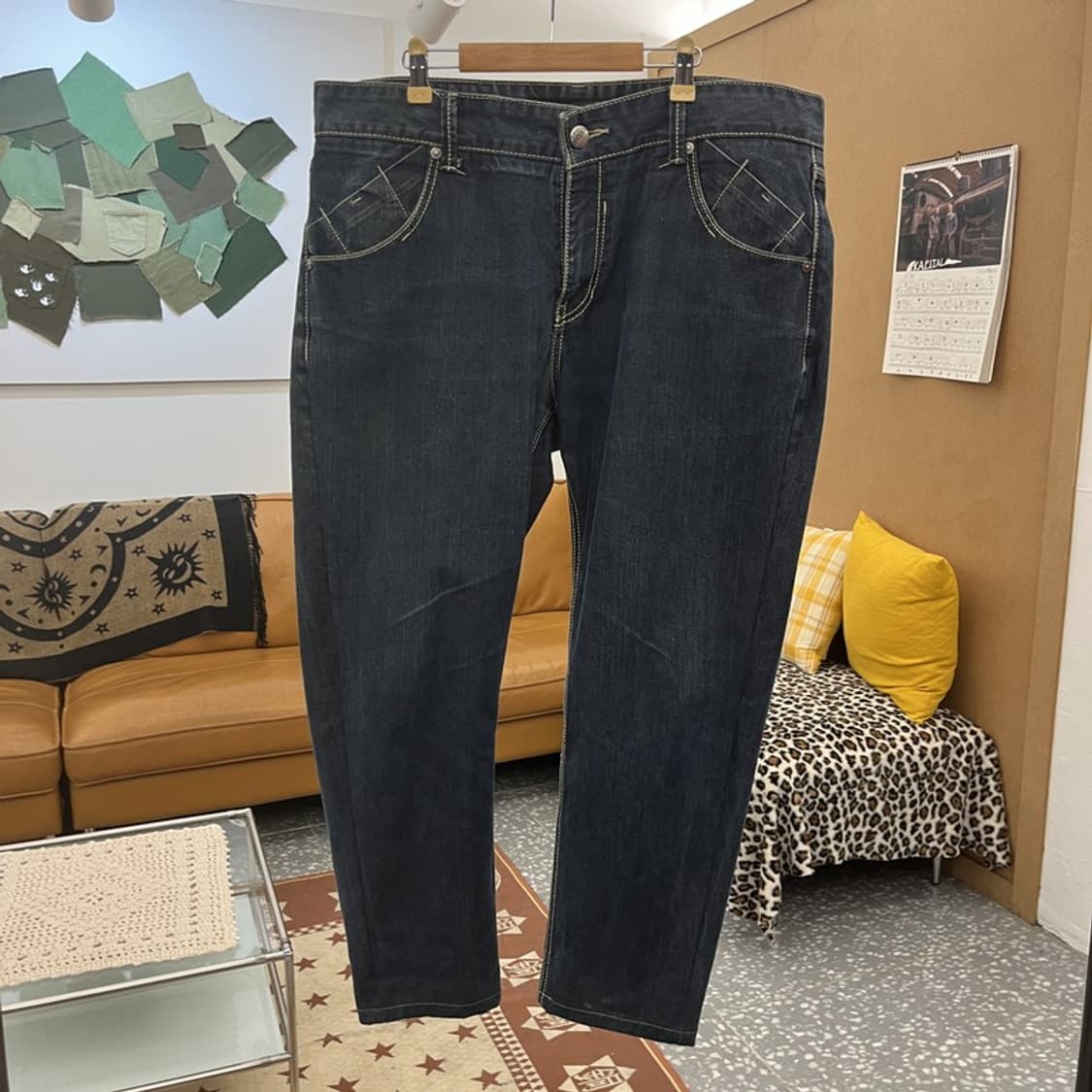 에비수 레트로 빈티지 포켓로고 빅사이즈 데님팬츠 38인치 C09926 상품이미지3