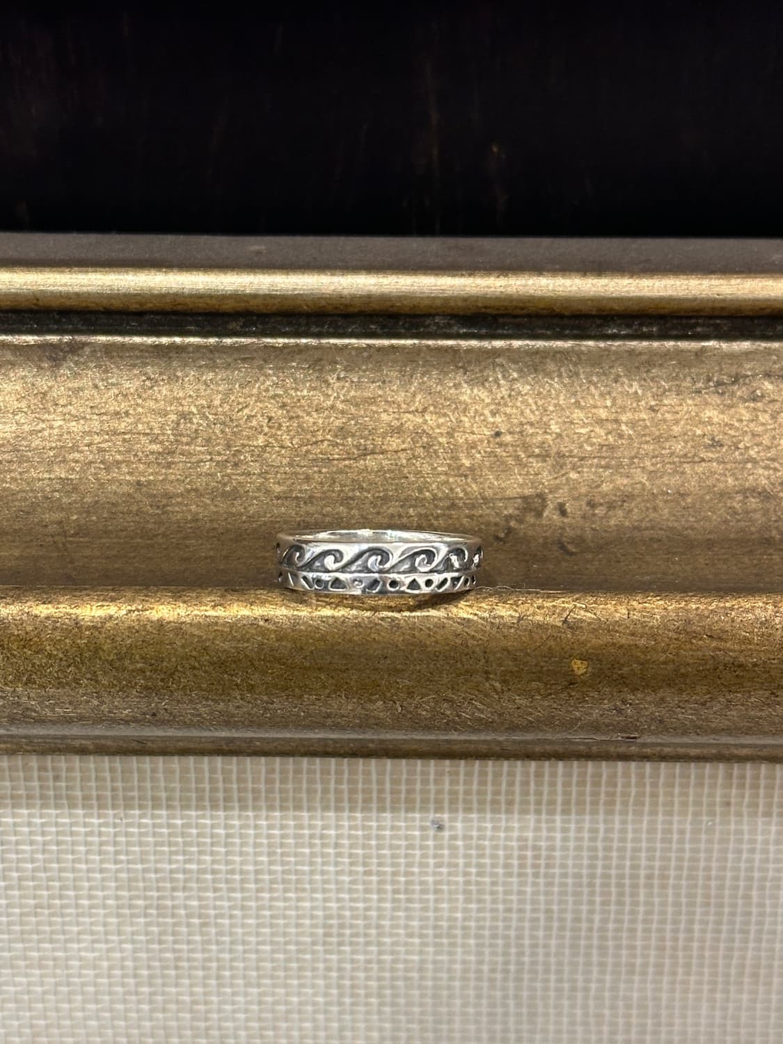 Wave & Dot Engraved 925 Silver Ring 상품이미지3
