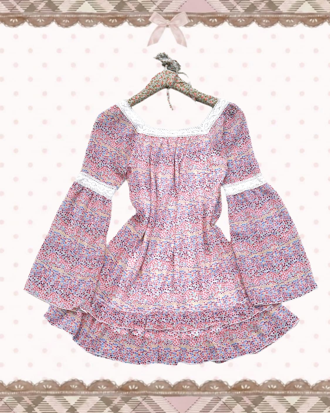 레이스 잔꽃 캉캉 원피스 상품이미지1