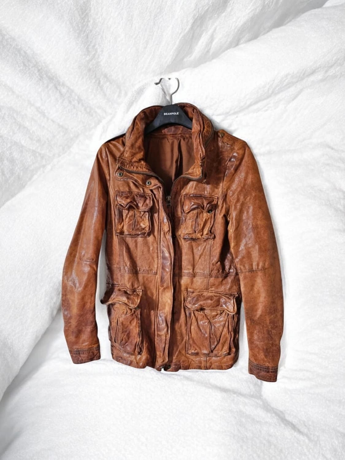 빈티지 리얼 양가죽 자켓 | 브라운 | 하프기장 55 상품이미지1
