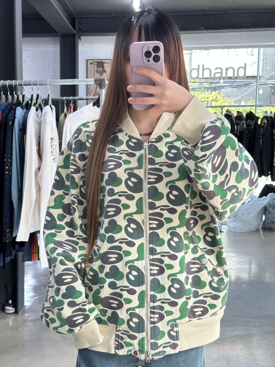 베이프 베이미마일로 카모플라쥬 투웨이 코튼바시티자켓 상품이미지3