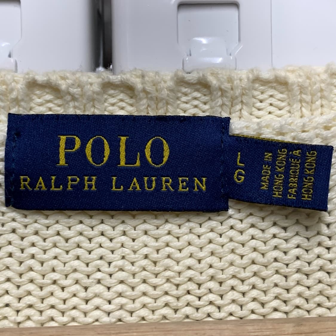 [L] 폴로 랄프로렌 성조기 자카드 니트 화이트 상품이미지4