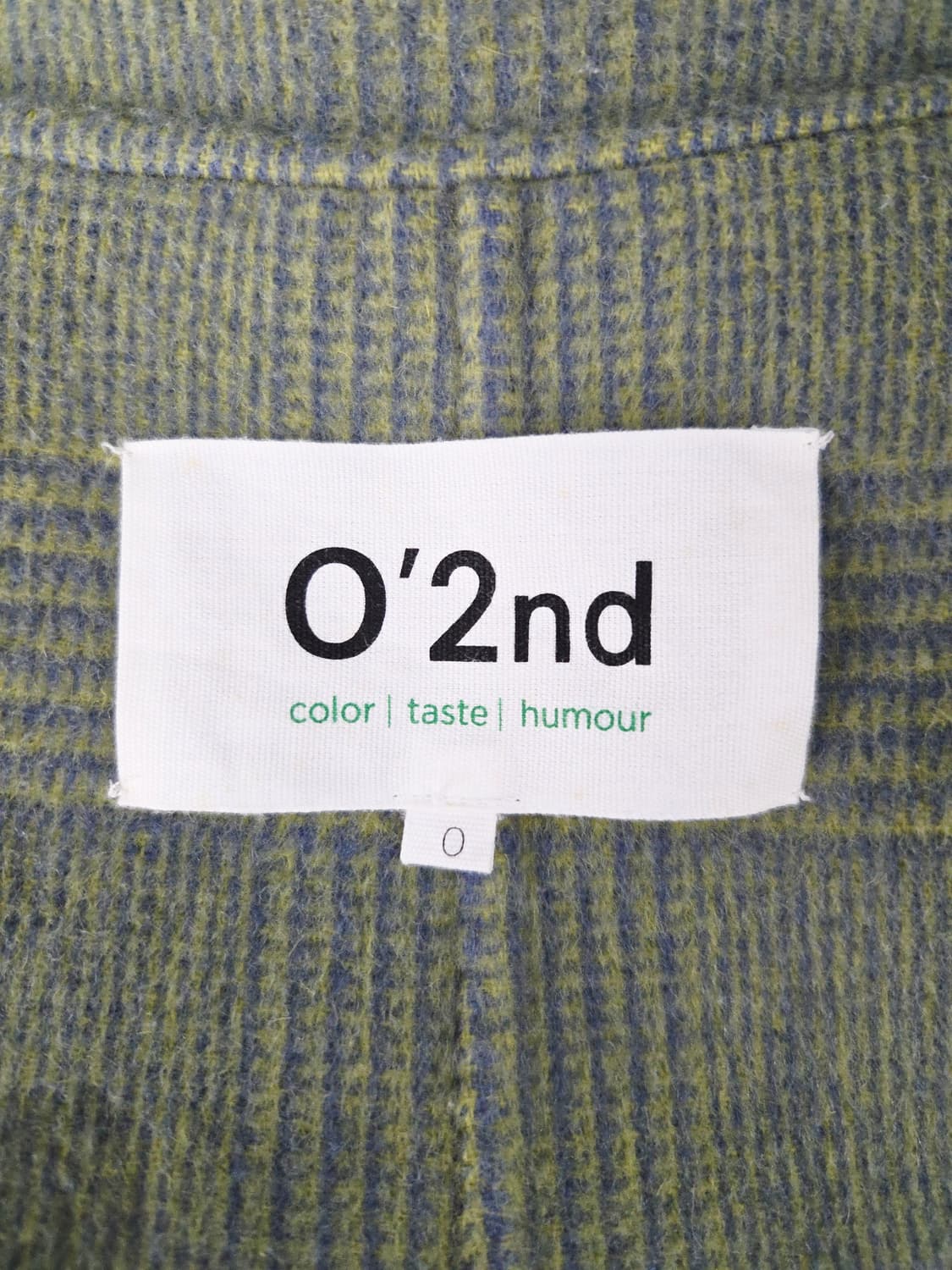 O'2nd 오즈세컨 애플그린 체크 앙고라 캐시미어 울 롱 코트 상품이미지7