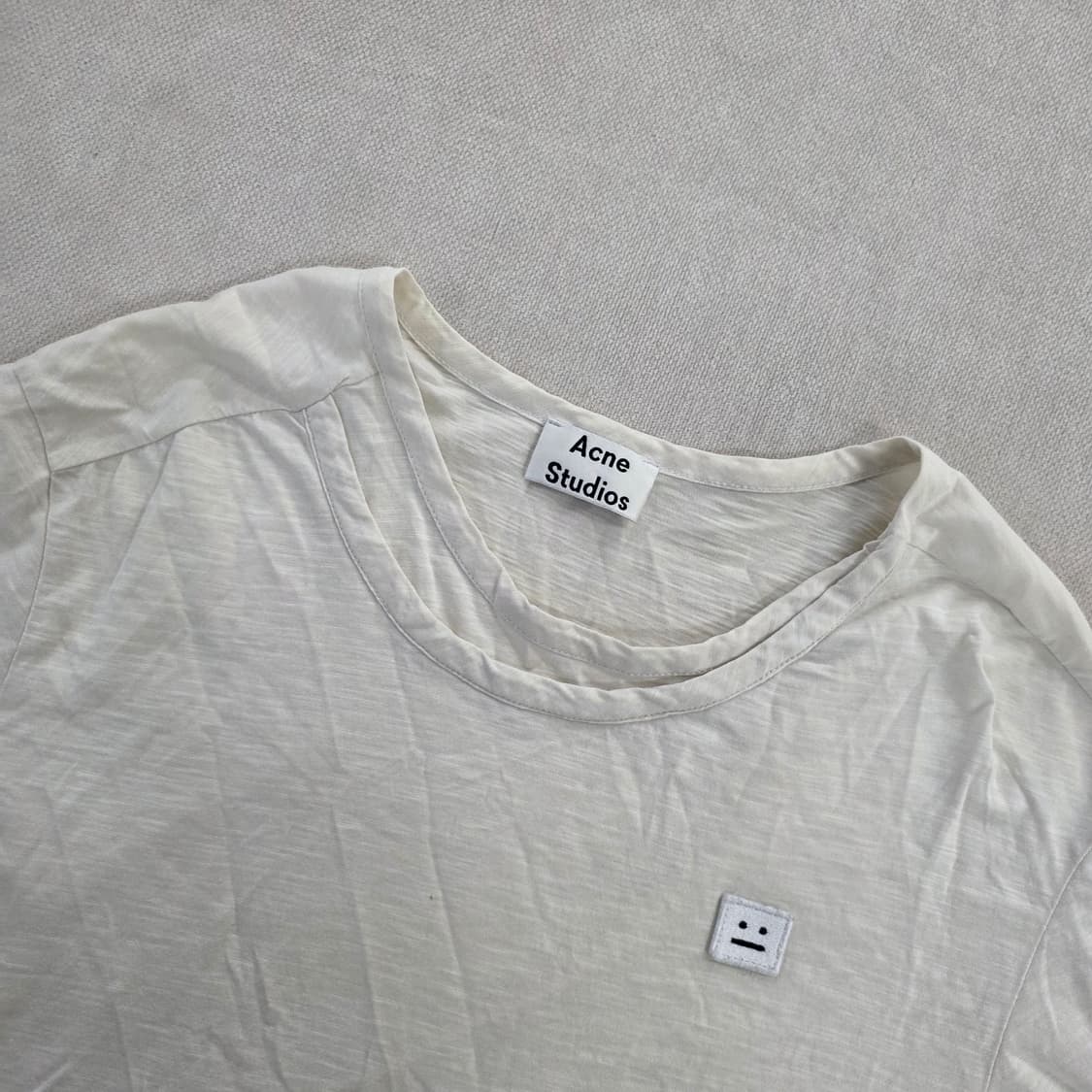 XL 고급 이모지페이스로고 라운드 반팔티 0224J 상품이미지2