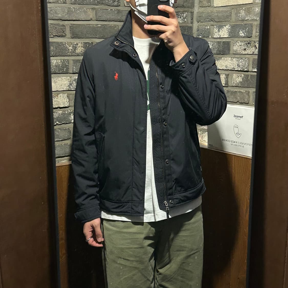 S) 폴로 랄프로렌 블랙 폴리쉘 히든후드 페리 자켓 상품이미지7