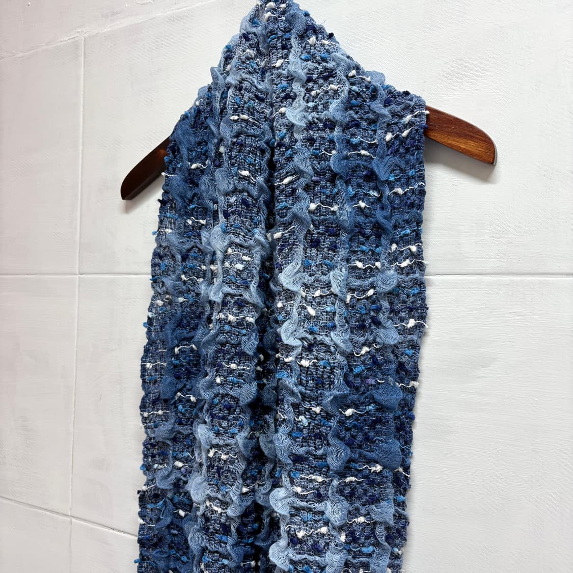 블루 트위드 직조 히피 스카프 머플러 (JPN) 상품이미지3