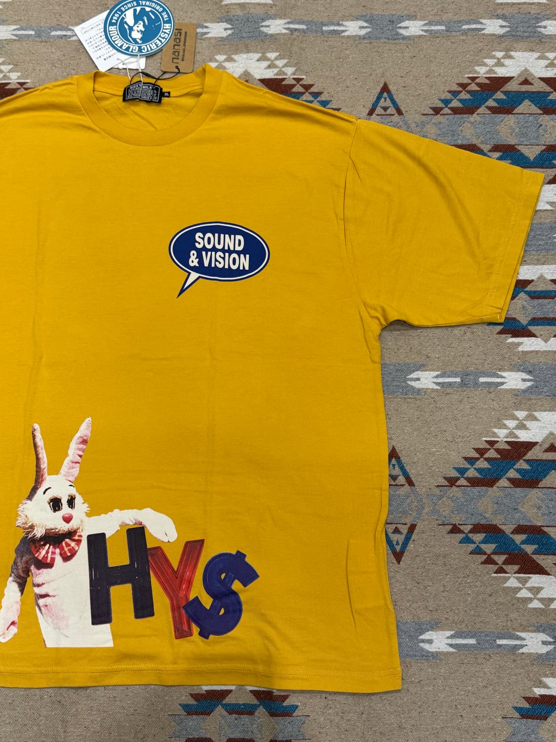[XL][100] 히스테릭글래머 사운드엔 비전 티셔츠 옐로우 상품이미지5