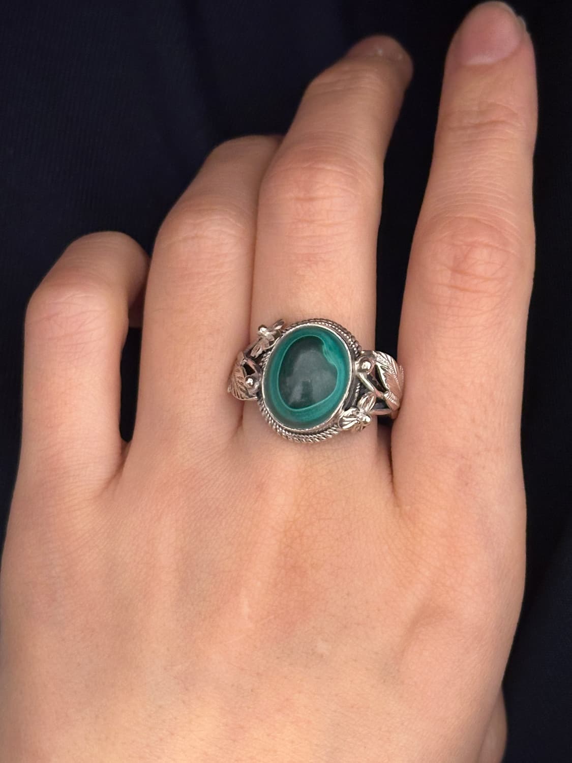 Vintage Malachite Botanical Leaf 925 Ste 상품이미지1