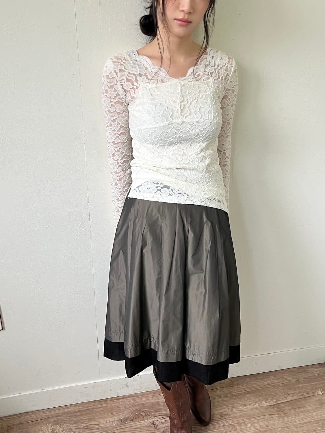 mysty woman 레이스 시스루 탑 상품이미지5