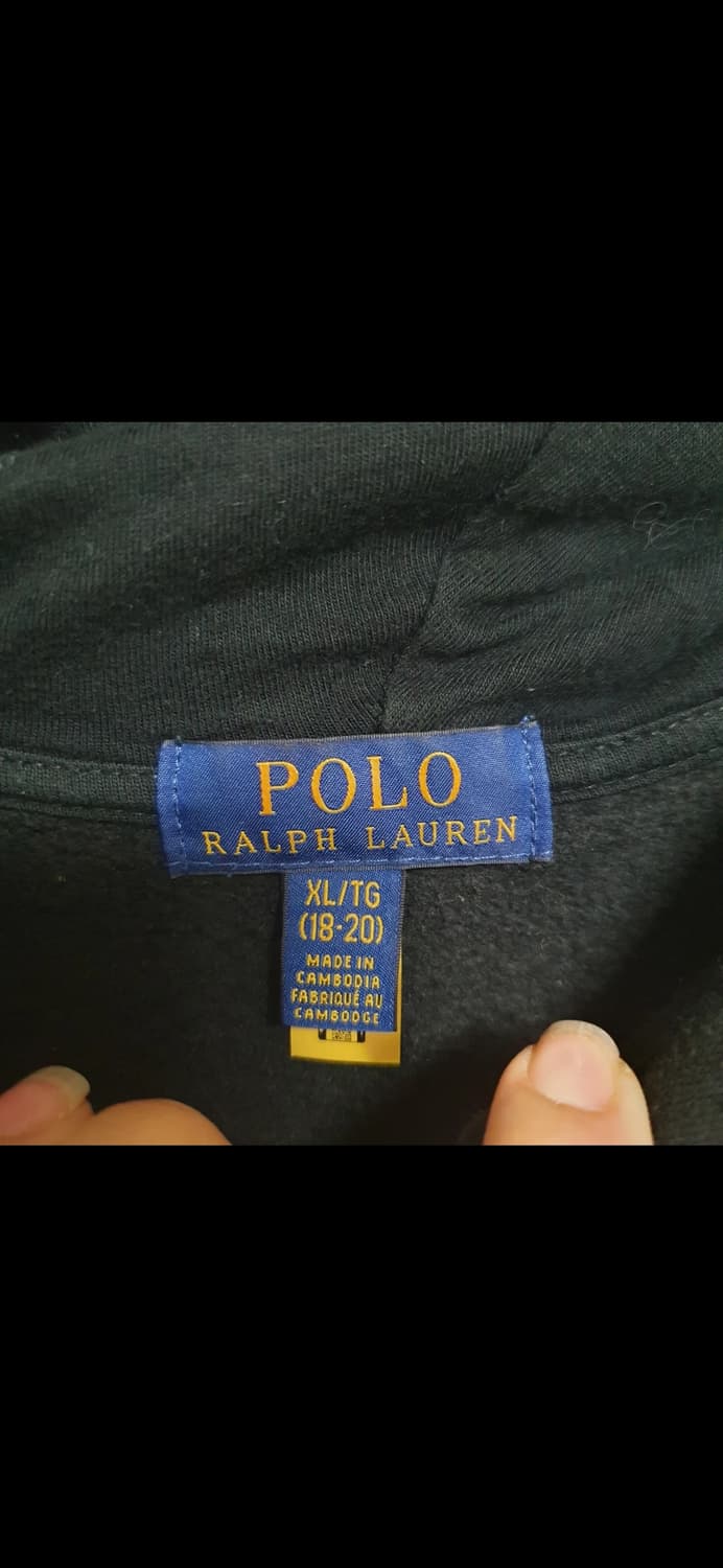 폴로 랄프로렌 블랙 후드집업 XL 상품이미지2