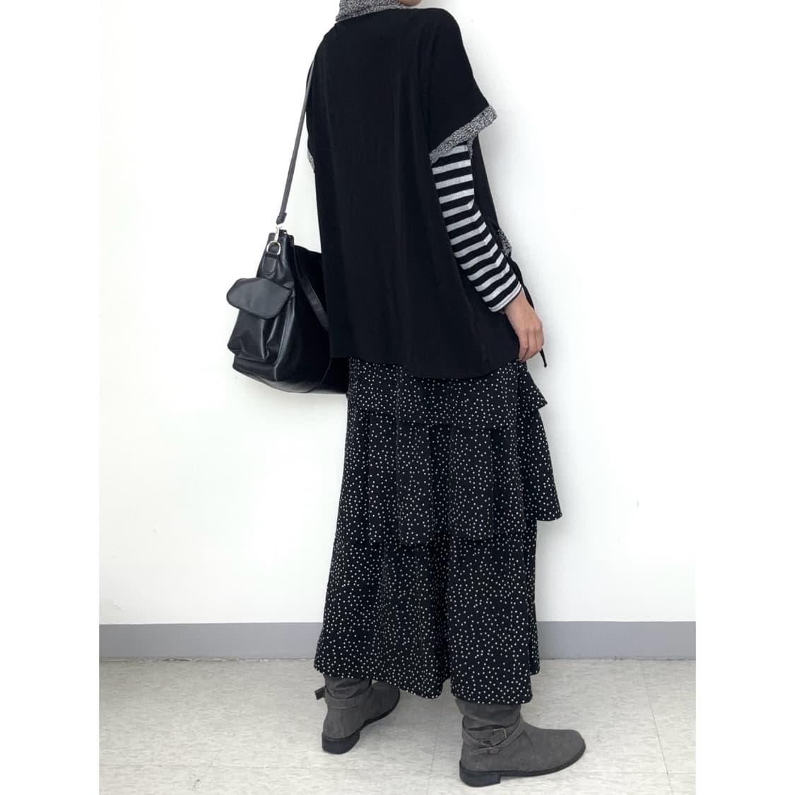 빈티지 블랙 반소매 상품이미지3