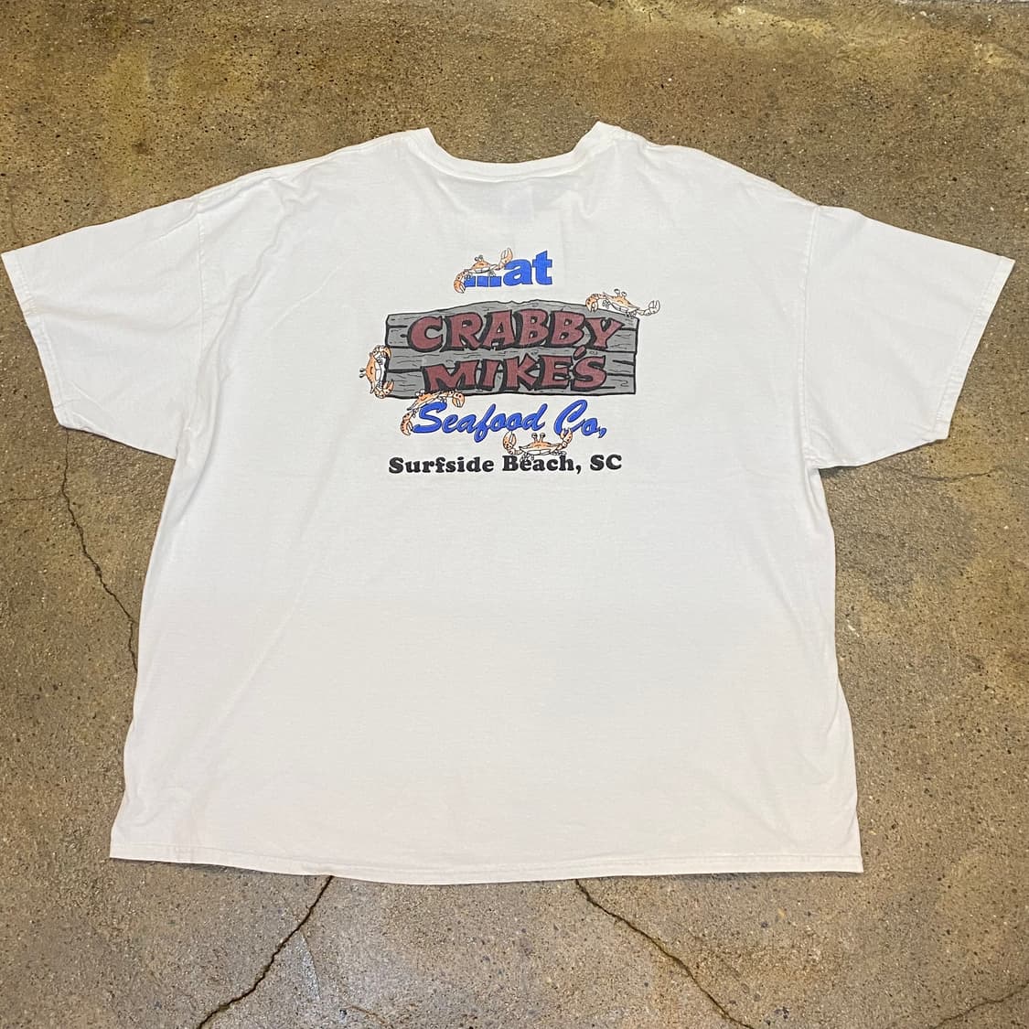 미국 빈티지 길단 CRABS 크랩 포인트 유니크 반팔티 흰티셔츠 빅사이즈 상품이미지5