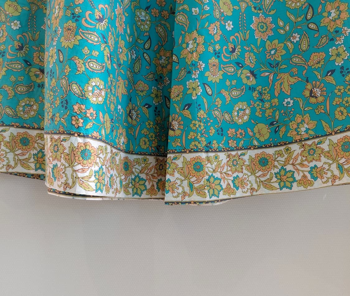 터키블루 빈티지 플라워 스커트 상품이미지3