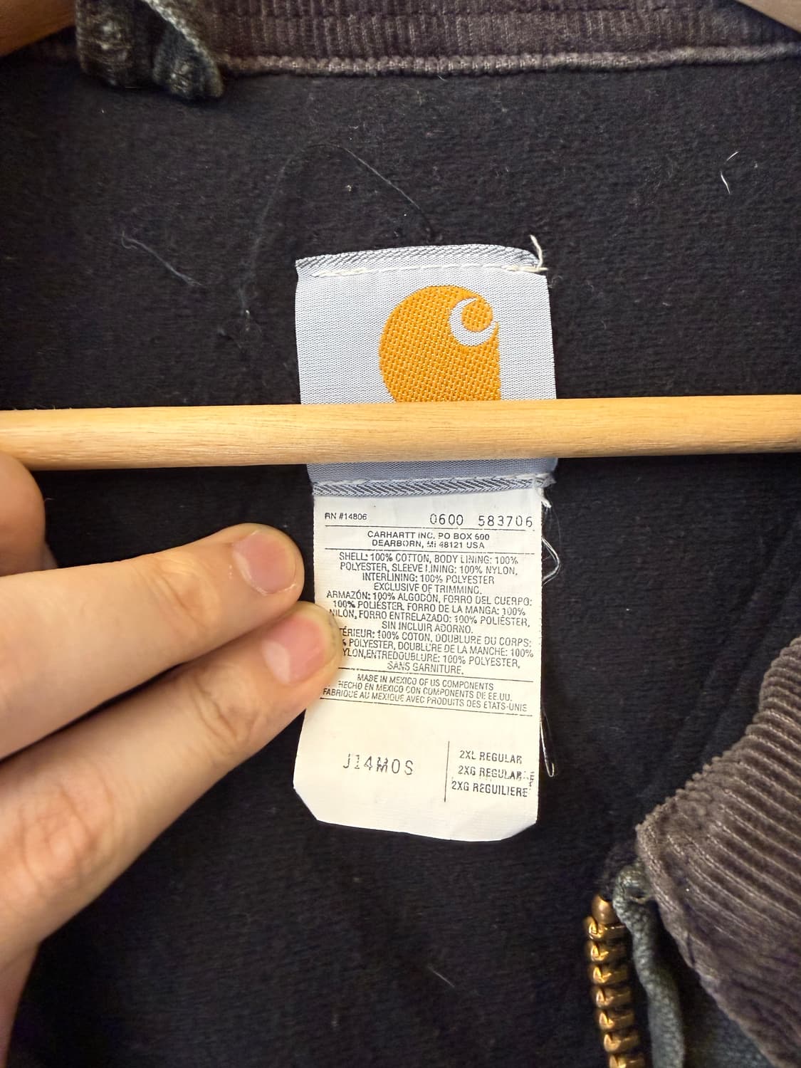 칼하트 디트로이트 자켓 J14 MOS 모스 그린 2XL 상품이미지3