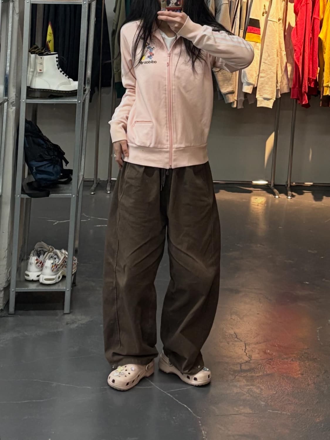 아디다스 디즈니 구피 연핑크 트랙탑져지 A3035 상품이미지1