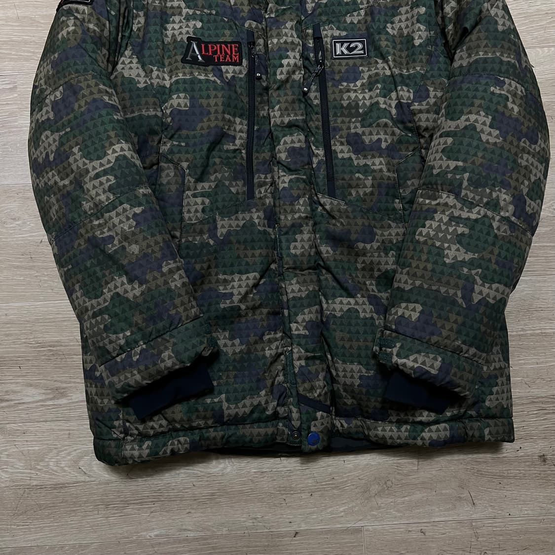 K2 아웃도어 키즈 밀리터리 카모플라쥬 후드 패딩 점퍼 [카모] 150 상품이미지3