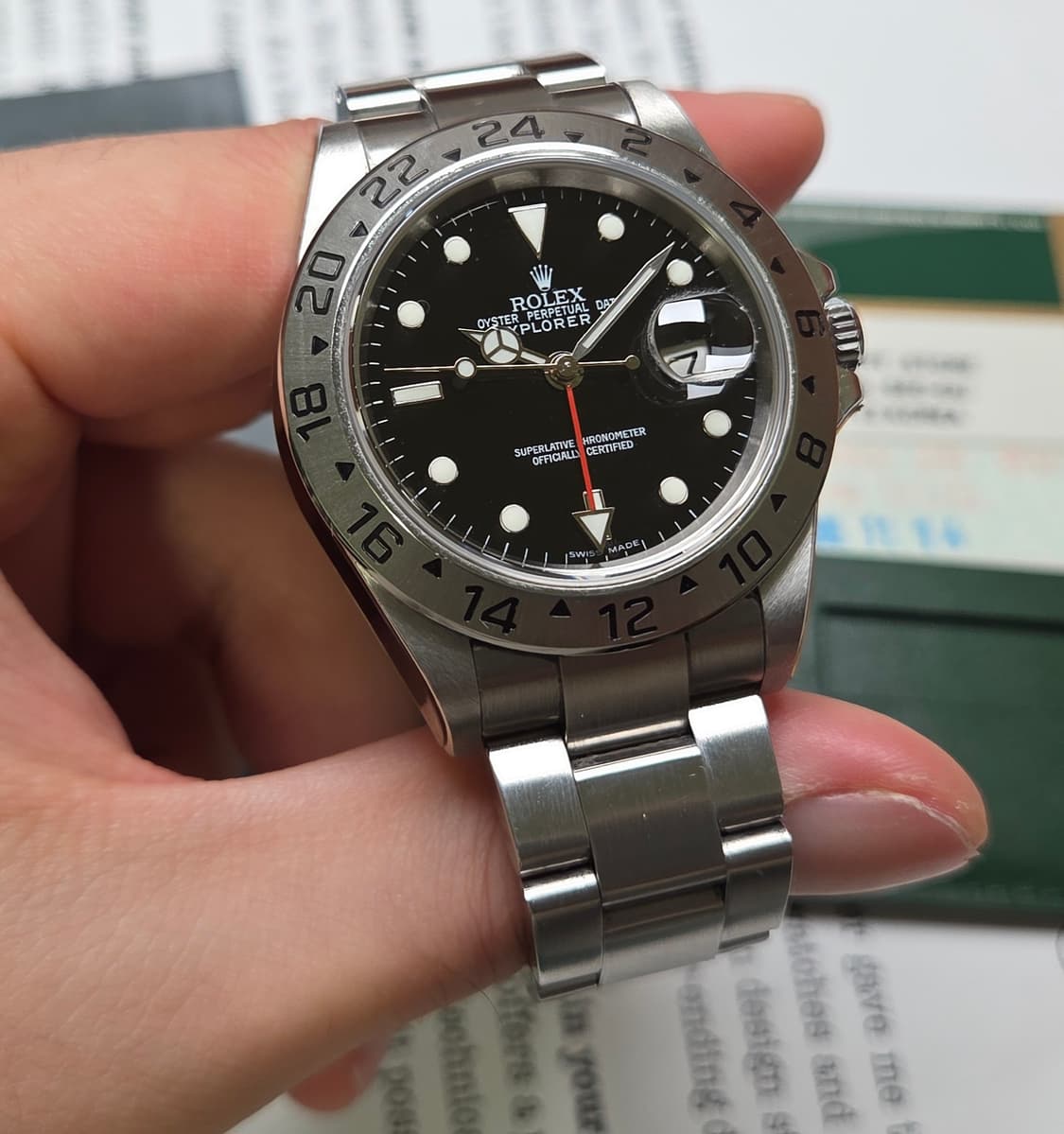 롤렉스 익스플로러2 Ref.16570 블랙다이얼 벤츠 핸즈 오토매틱  상품이미지4