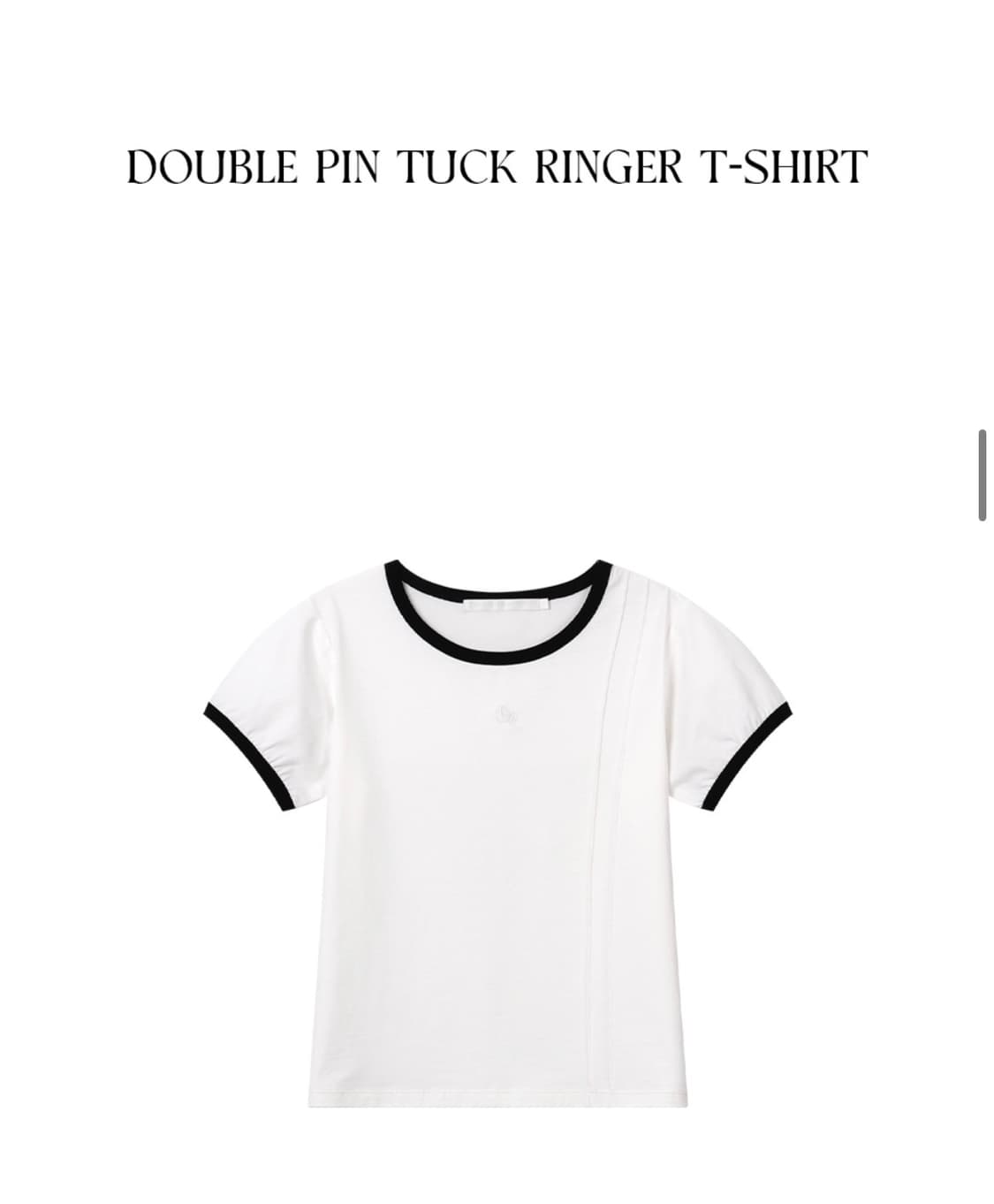 (S) 드로우핏 우먼 더블 핀턱 링거 티셔츠 [WHITE] 판매 반팔 상품이미지6