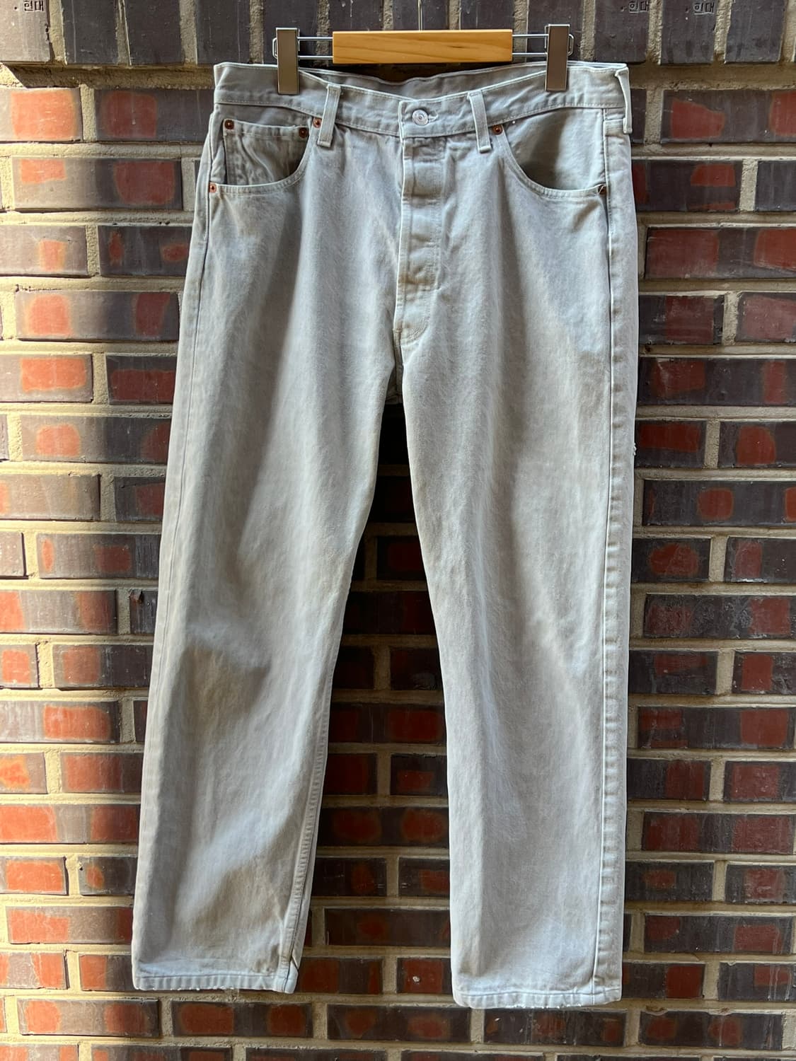 00's 리바이스 501 라이트 그레이 화이트 유럽생산 빈티지 데님 상품이미지1