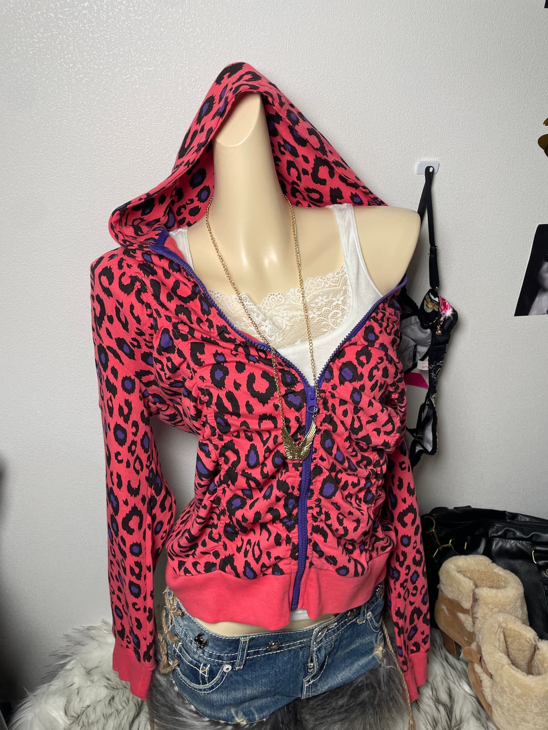 Leopard 호피 후드집업 상품이미지1