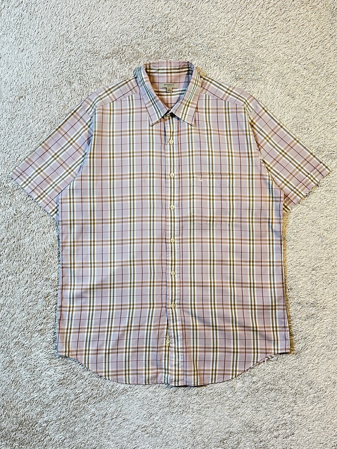 버버리 BURBERRY 포켓 노바체크 반팔셔츠 핑크 상품이미지1