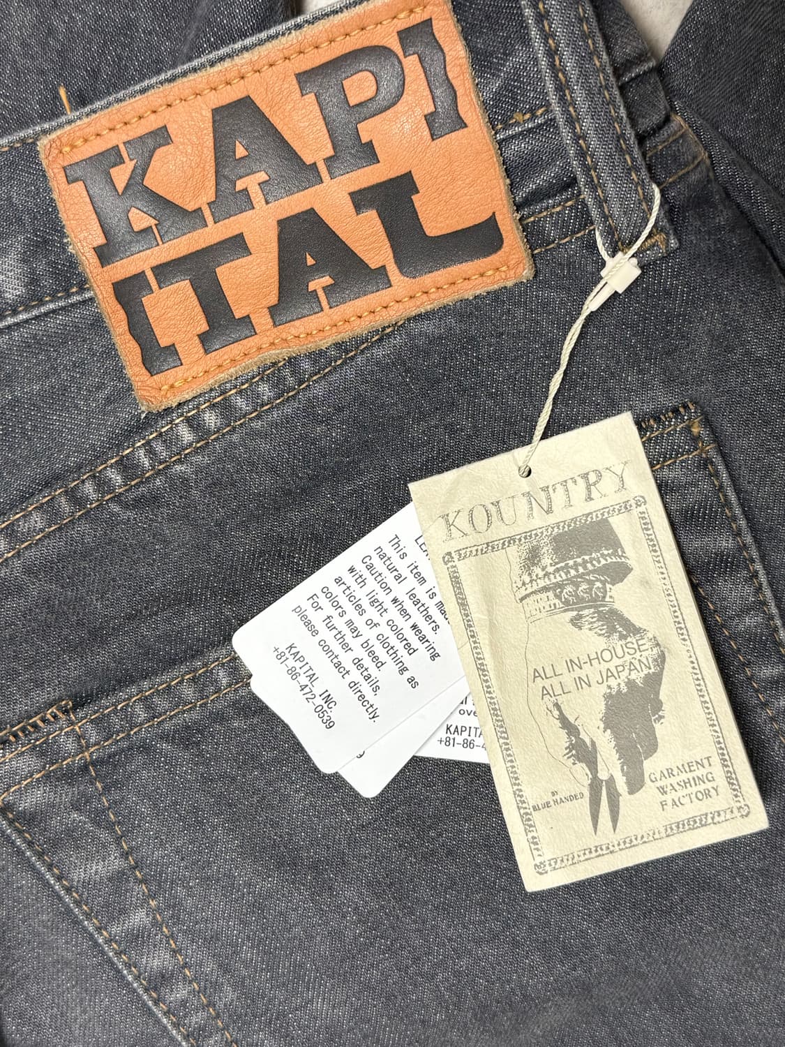 캐피탈 14온즈 데님 5P 몽키 시스코 잼스톤 팬츠 블랙 상품이미지6