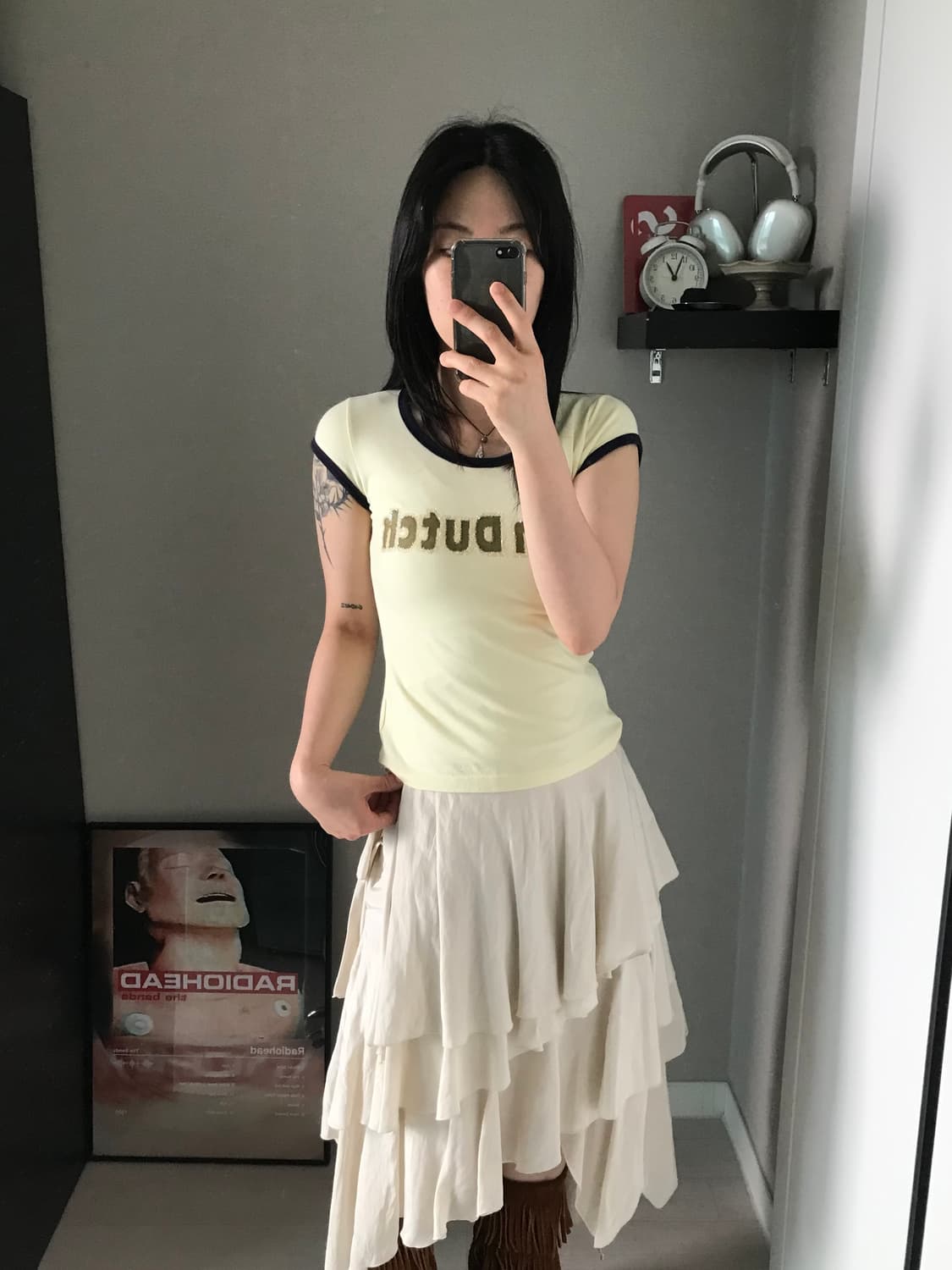 본더치 중앙 스펠아웃 Y2K 옐로우 링거티 상품이미지4