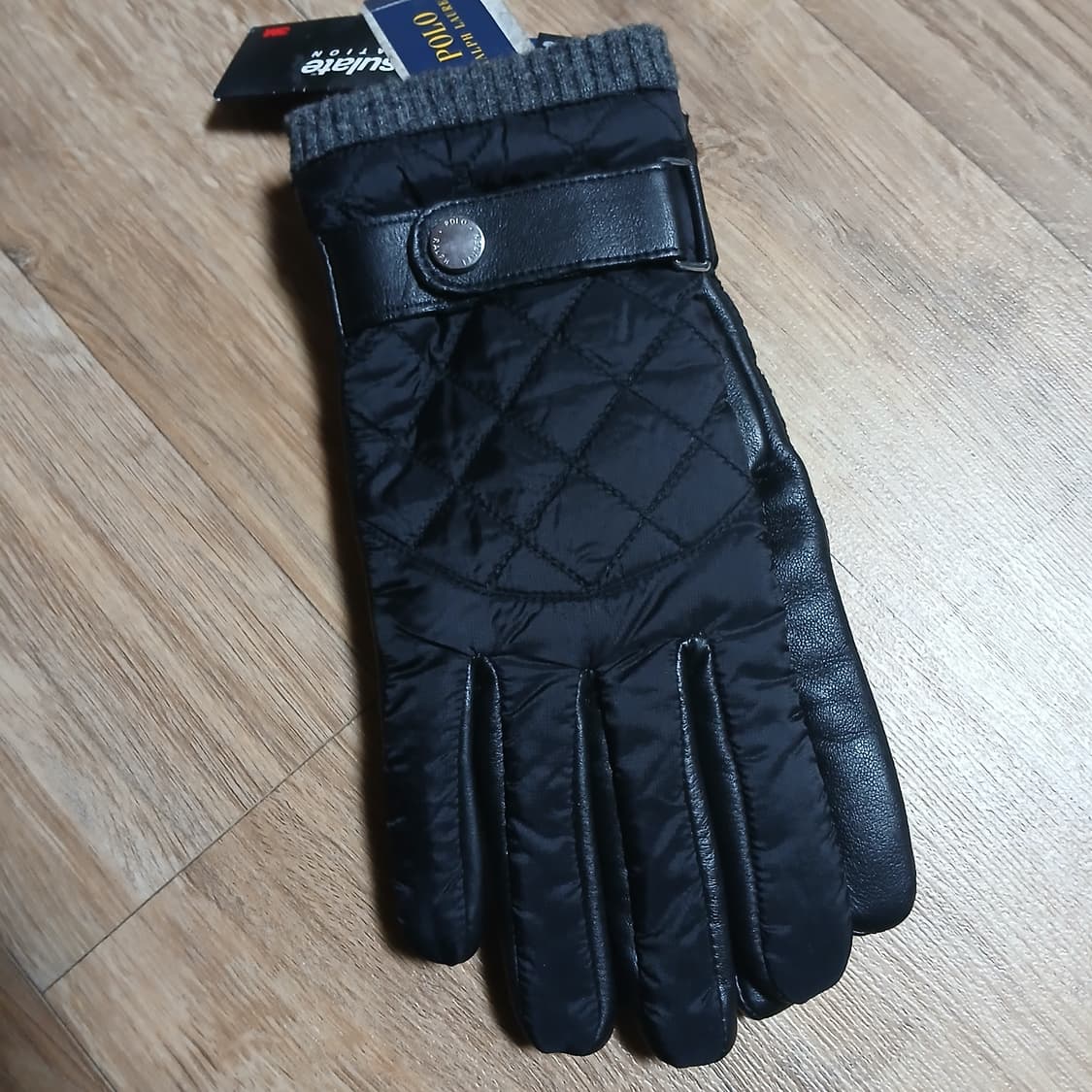 택붙은 미사용 폴로랄프로렌 가죽 퀄팅 장갑 상품이미지5