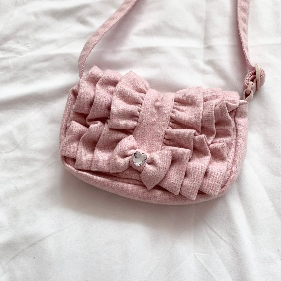 메조피아노 베이비핑크 프릴 미니bag 상품이미지3