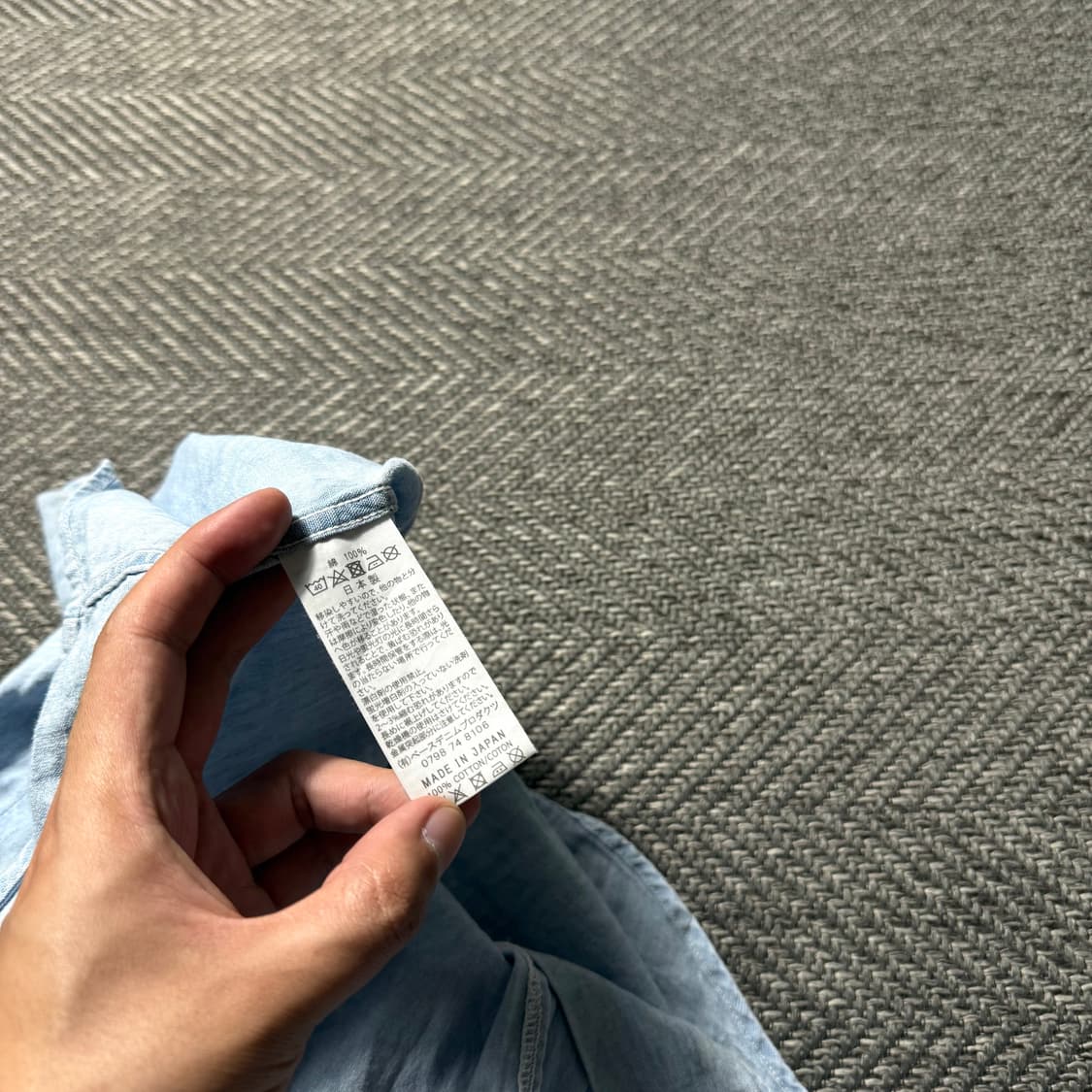 일본 오어슬로우 연청 샴브레이 데님 반팔 셔츠 3 상품이미지6