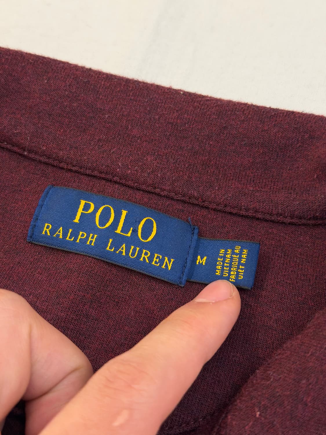 폴로 랄프로렌 맨투맨 반집업 스웻셔츠 버건디 상품이미지5