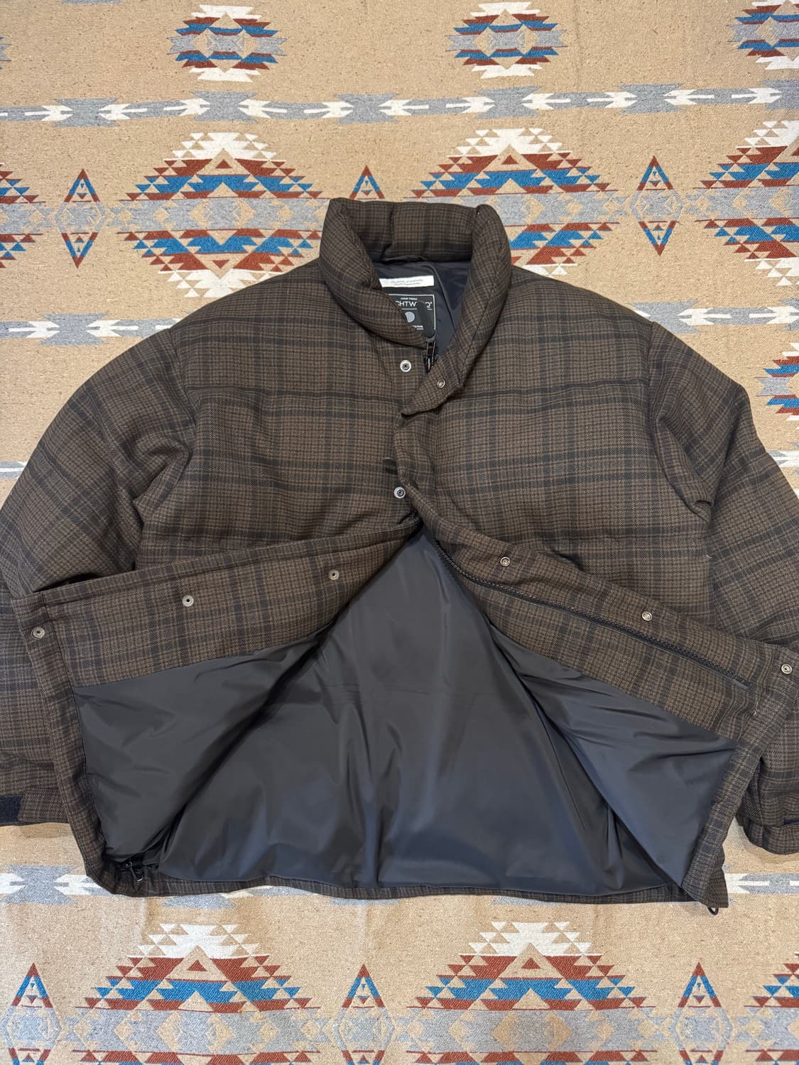 [M][100] 저널스탠다스 테크 트위드 그랜체크 다운자켓 브라운  상품이미지5