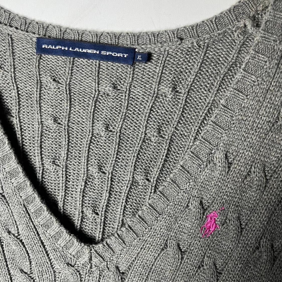 [Ralph Lauren Sport] 랄프로렌 스포츠 꽈배기 브이넥 니트 상품이미지5