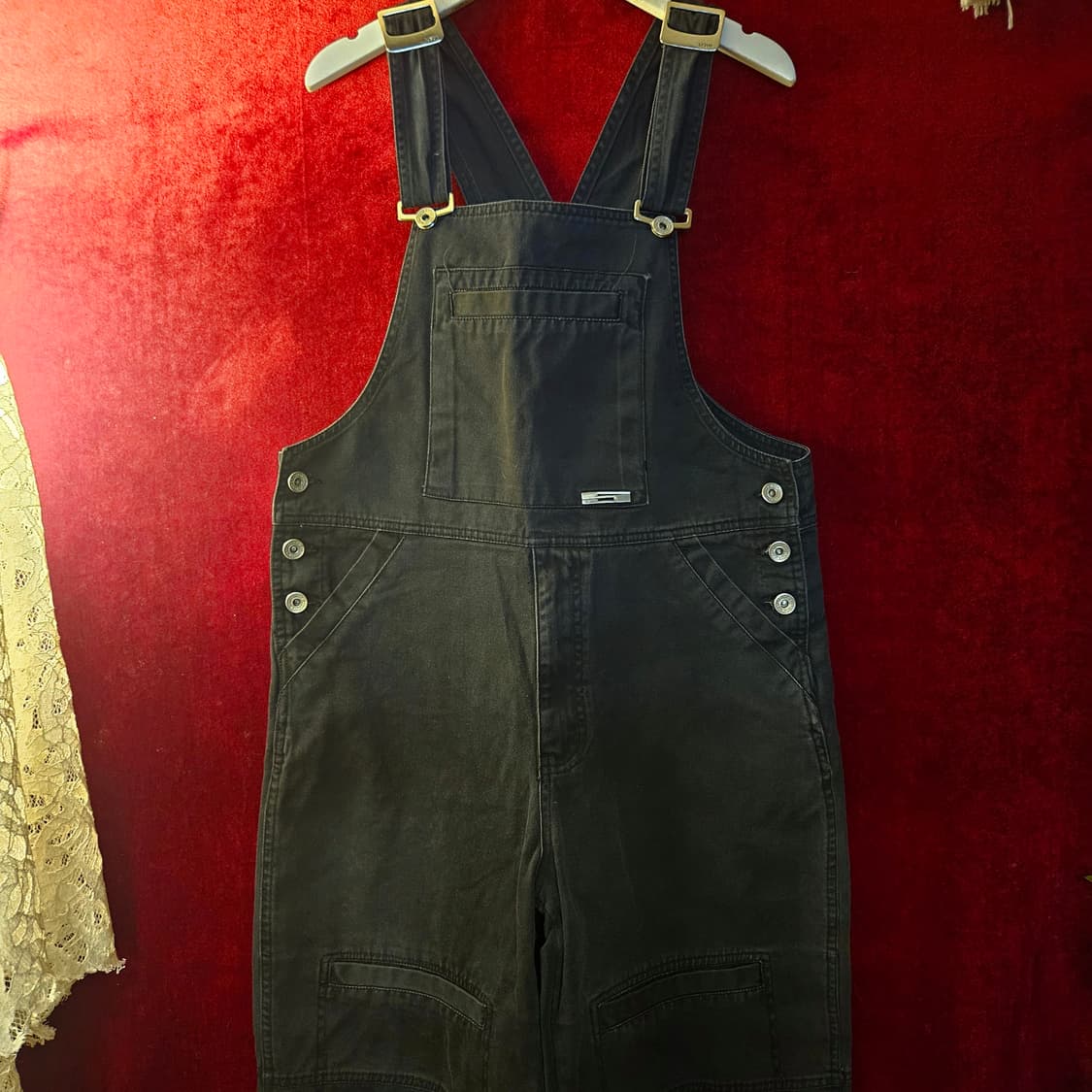 세븐진(Seven Jeans) 흑청 와이드 데님 멜빵팬츠 Free 상품이미지2