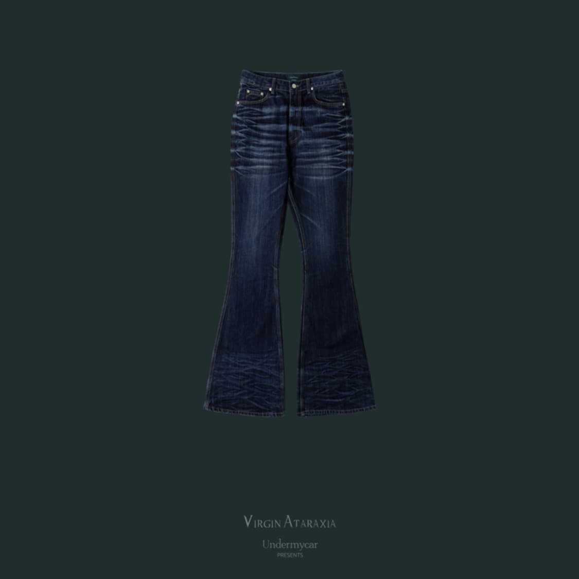 [1] 언더마이카 링클드 플레어진 인디고 상품이미지1