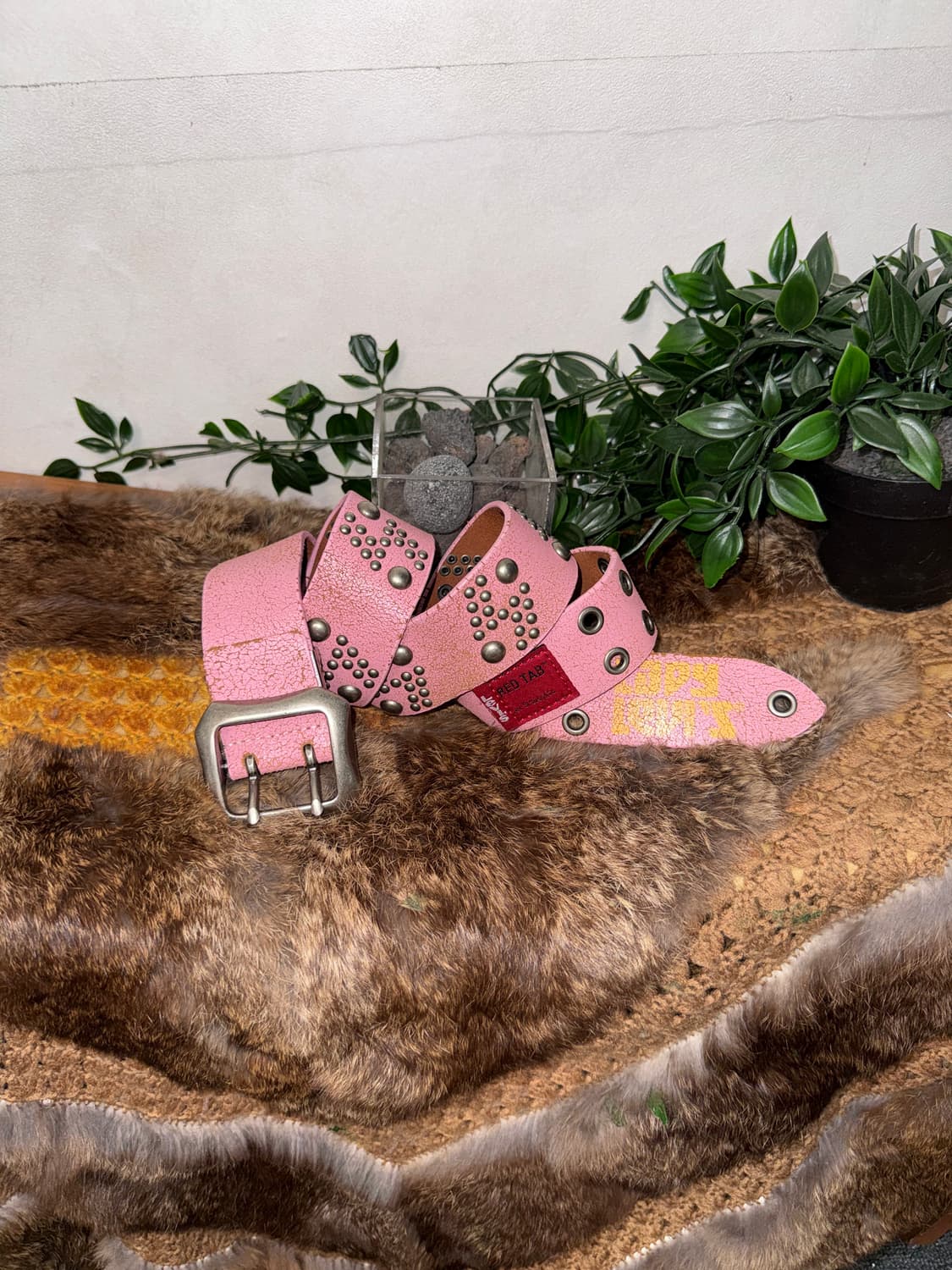 Levi’s pink stud punching belt 상품이미지2