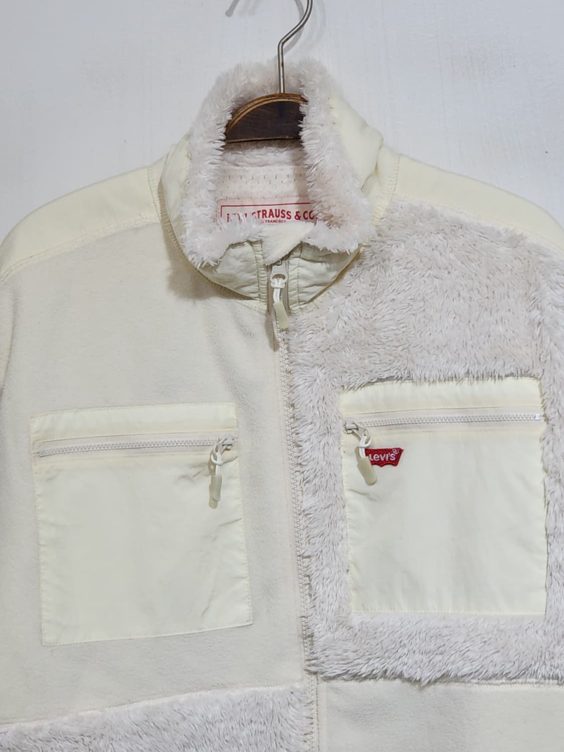 (XL) 리바이스 플리스 점퍼 아이보리 뽀글이 후리스 자켓  상품이미지2
