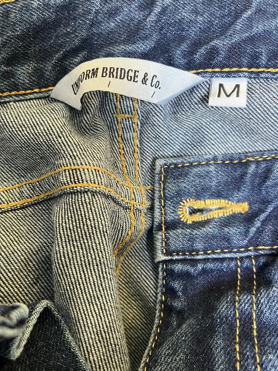 유니폼브릿지 원턱 데님 반바지 상품이미지3