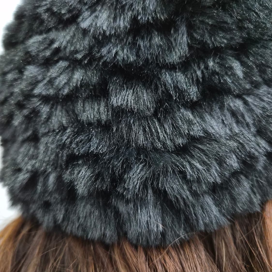 블랙 페이크 퍼 비니 모자 상품이미지3