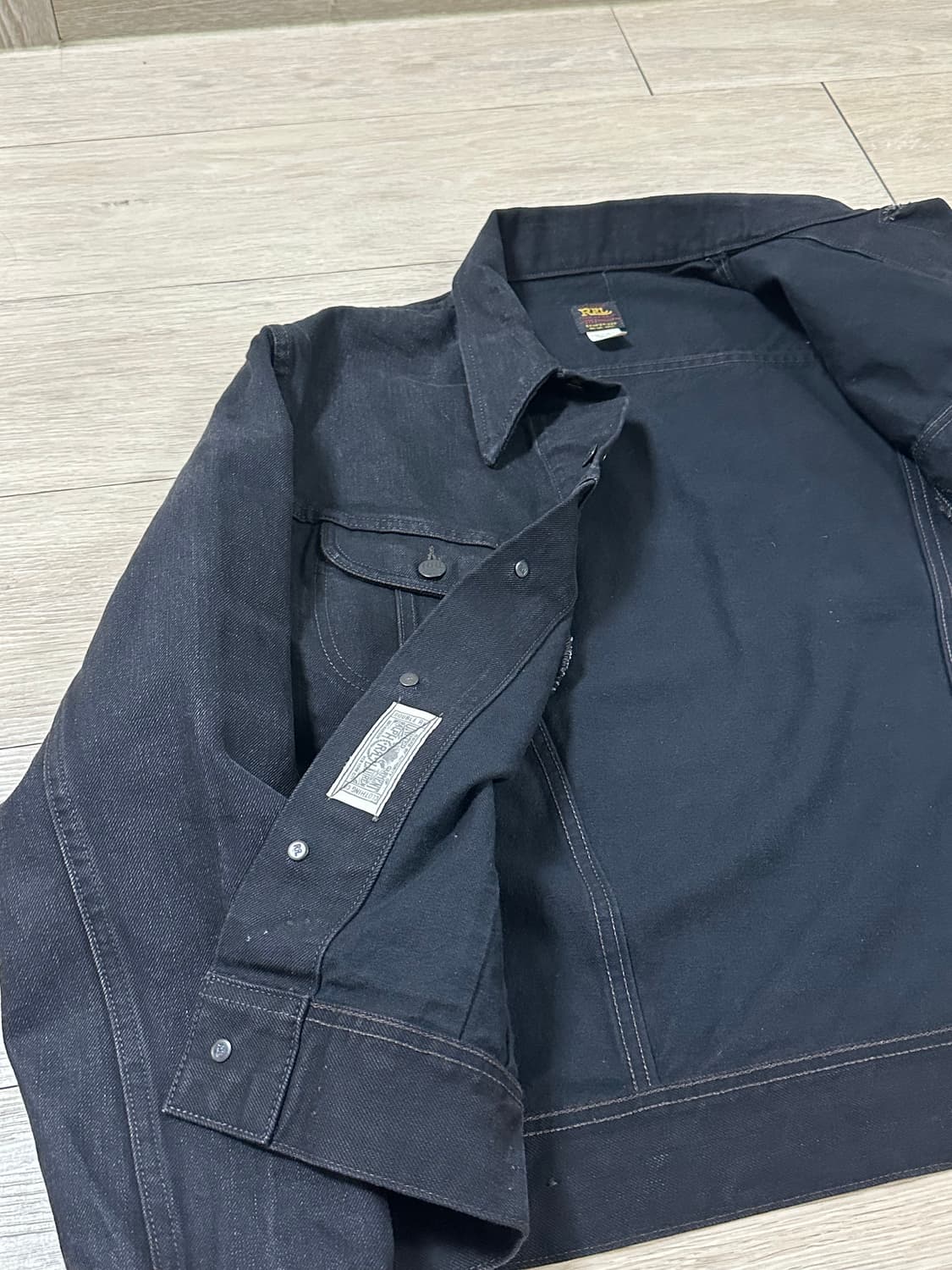 더블알엘 데님 트러커 재킷 블랙 L 사이즈 상품이미지3