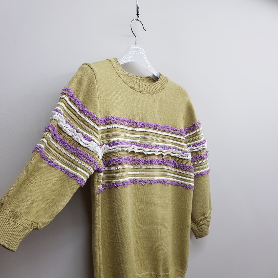 오즈세컨 2020 스트라이프 러플 니트 85사이즈 상품이미지3