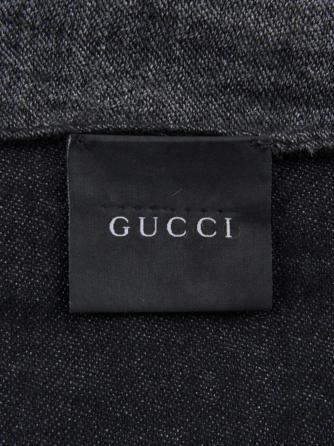 Gucci 로고 울 실크 다크그레이 스카프 상품이미지5