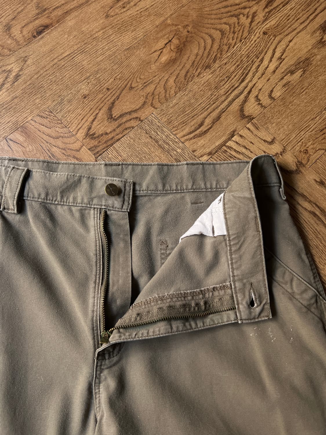 [36]칼하트 USA 빈티지 페인팅 라이트브라운 싱글니 카펜터 워크 팬츠 상품이미지3