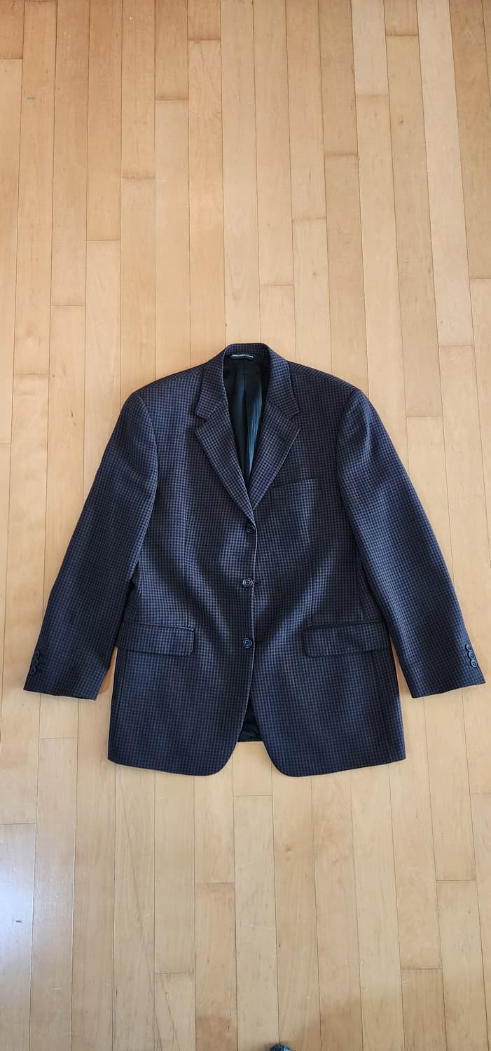 브라운 하운드투스 체크 3버튼 울자켓 XL 상품이미지4