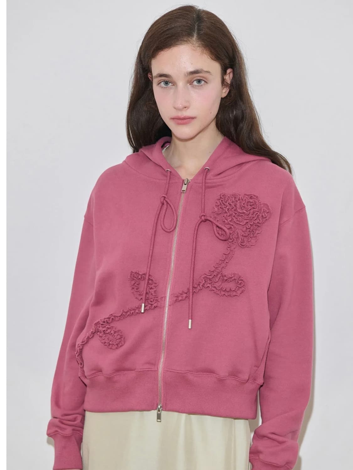 Rose frill hoodie zipup 상품이미지3