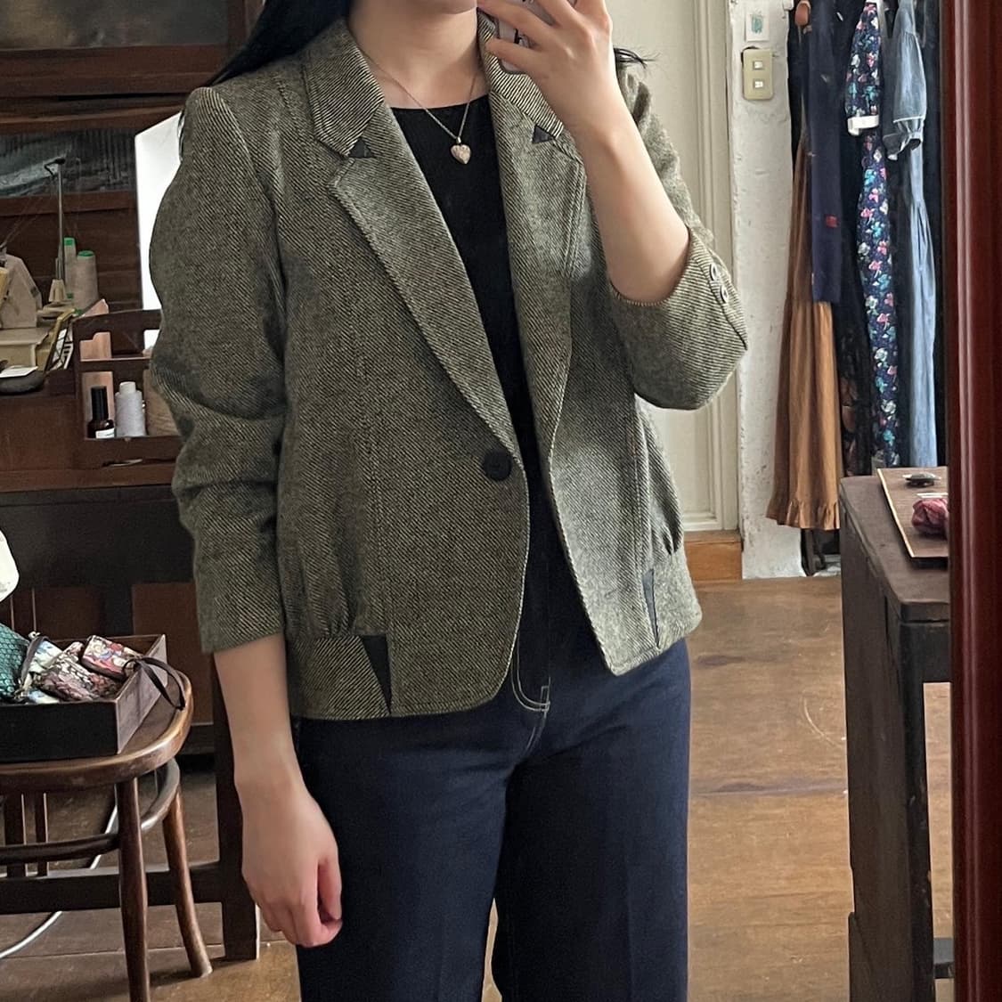 그레이 보카시 울 자켓 상품이미지10