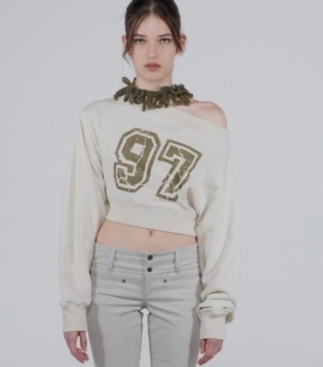 스컬프터 크롭 오프 맨투맨 xs 상품이미지1