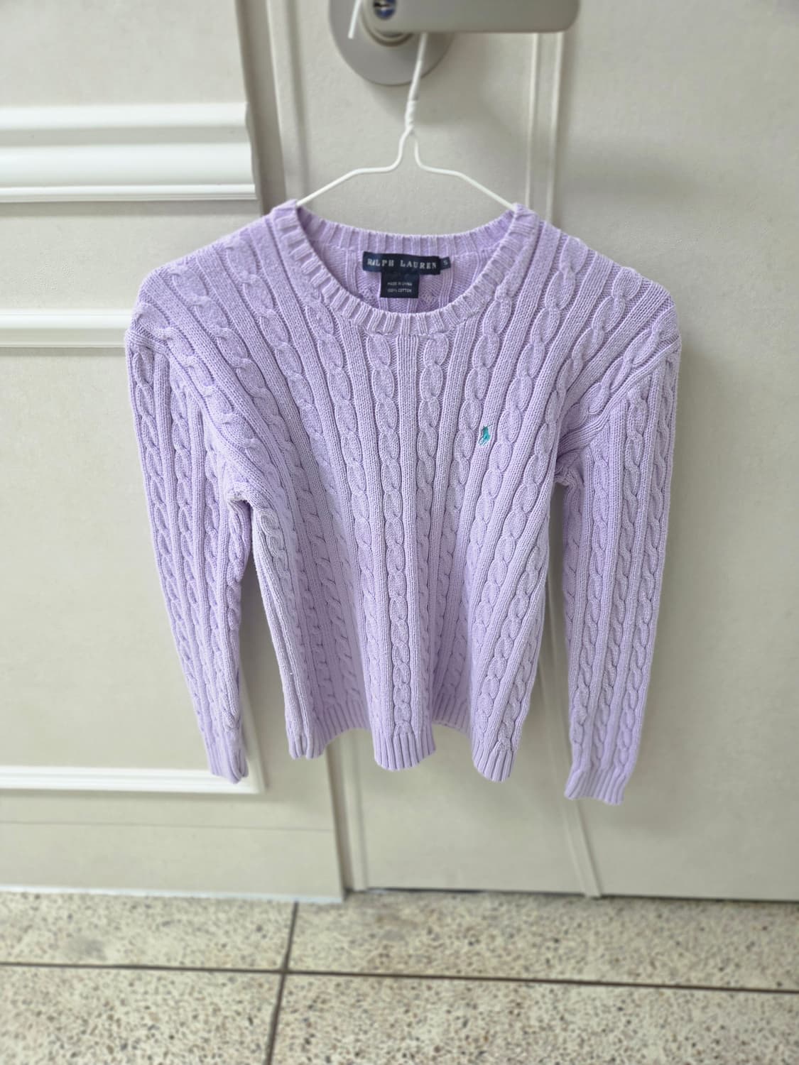 폴로 연보라 케이블 니트 s 상품이미지1